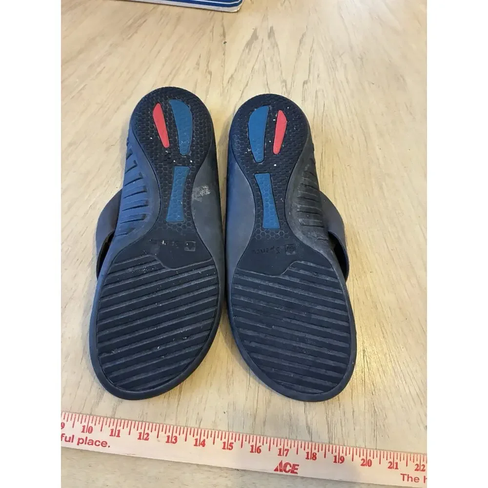 Spenco Men's Yumi Pure flip-flop sandals black Grey Vacation Beach Comfy Mens 13